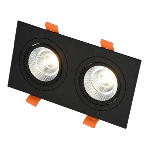 ĐÈN ÂM TRẦN PHẲNG VMT HỘP ĐÔI 2X7W - VỎ ĐEN - 3 CHẾ ĐỘ MÀU