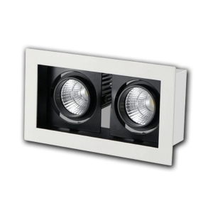 Đèn âm trần VMT hộp ba plus 3x7W vỏ trắng đen